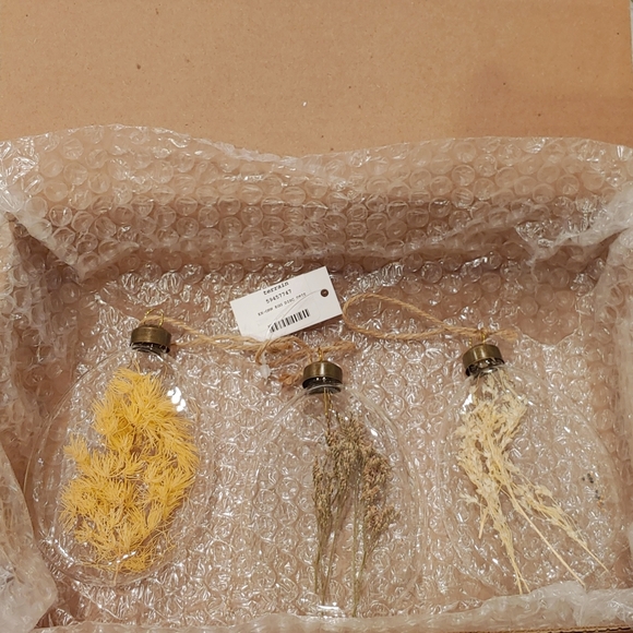 HTF Anthropologie Dried Floral Egg Ornaments, Set of 3 - Picture 5 of 6